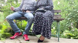 Sexy Mother I'd Like To Fuck Tugjob Latex Glove Knob Outdoor and Take Glove for Cuckold Hubby