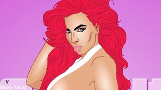 Amanda's large bubble ass in a nude toon photoshoot