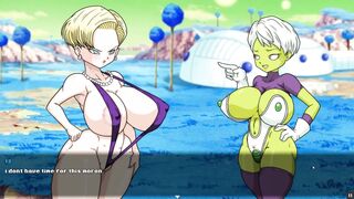 Super Whore Z Tournament two [Dragon Ball Comics game Parody] Ep.two android eighteen sex fight against her doppleganger