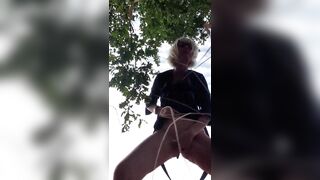 Squirt at public place outdoor