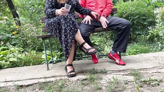 Cuckold Hubby's Curvy Wife Gets Cum Outdoors