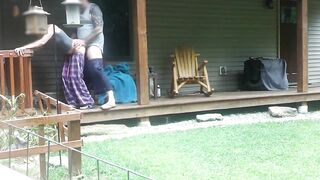 Neighbors CAUGHT having sex!!! They saw me watching and recording!