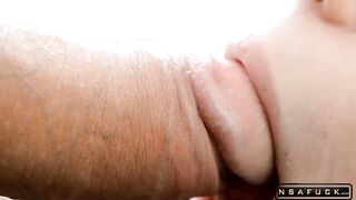 Stepsister giving me close up oral and swallows cum