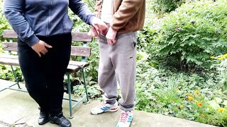 Charming fat stranger helped me cum on her jeans