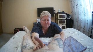 overweight woman jerks off my dick