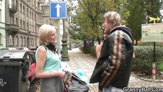 Granny Prostitute Screws His Large Knob