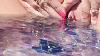 Pervert watching me play bare in the pool