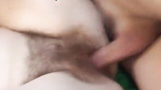 Aged with unshaved snatch sex doggy style