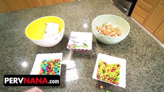 PervNana - Breasty Cougar Dee Williams Makes Nasty Teen JC Wilds Eat Her Twat During The Time That Taking Penis