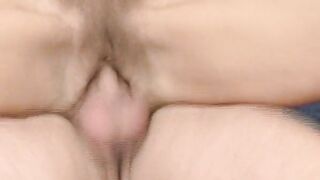 Gorgeous unshaved mommy screams all the time when a large dong bangs her
