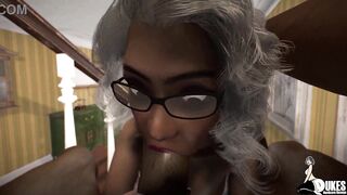 Large ass Granny unfathomable mouths BBC during the time that large butt alien takes a human knob