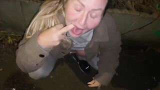 Offered a gulp on the street to take a cum discharged