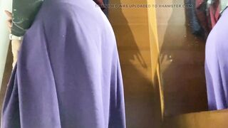 Curvy mother I'd like to fuck in the mall fitting room trying on skirts