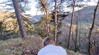 Swiss hotty sucks in forest and gets drilled until this guy cums