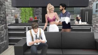 The sims 4, Kinky housewife is cheating on her spouse back in kitchen