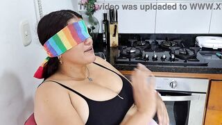 I play with my stepmother in the kitchen and I put my shlong in her throat