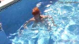 AuntJudys - Breasty Older Redhead Melanie goes for a swim