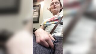 Excited older whore HAD to finger herself while sat in the doctors surgery