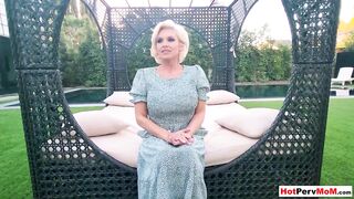 mother I'd like to fuck stepmom Charli Phoenix presenting a sexy striptease to stepson outdoor (Sexy blond)