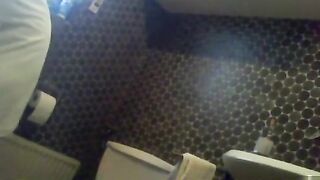 Older fatty taped in the bath during the time that showering