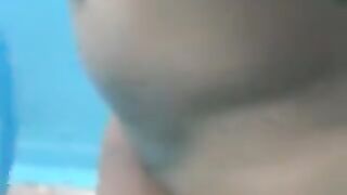 Aged with not a flawless body in the beach cabin