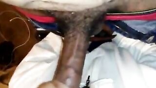 Granny giving gumjob to ebony knob