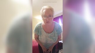 This Excited Granny Rides A Large Ebony Sex Tool And Oils Her Massive Bazookas