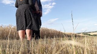 Holding on to my mother in law's hefty butt during the time that that babe jerks off my dong in nature