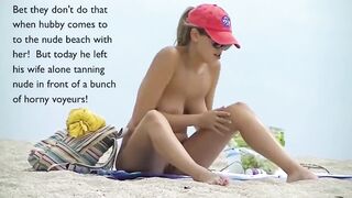 Sexy nudist older woman at the beach filmed voyeur