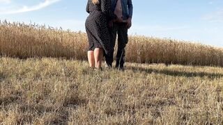 Mother-in-law sucks son-in-law's jock after milking his schlong in the field