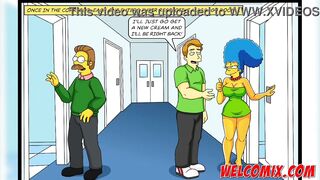 A sexually excited Marge Simpson have double penetration