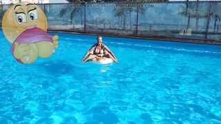 Sexy housewife has joy on the water.