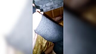 Mamma bangs her vagina with a vibrator and her moist vagina