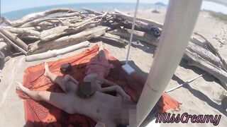 Miss Creamy In Exhibitionist Teacher Outdoor Amateur Mother I'd Like To Fuck Tugjob Large Jock On Nudity Beach Public In Front Of Voyeur With Cum P2