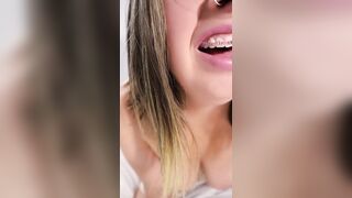 Charming mother I'd like to fuck with Braces Masturbates to Climax on Camera for U