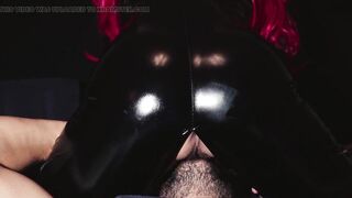 Youthful mother i'd like to fuck in latex screws his face until climax then takes his wang from behind