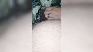 Step mommy hand slide beneath blanket touching step son penis and tugjob him