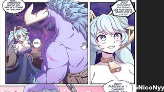 Lulu suggests Sona's cunt to a gifted male until this chab cums in her twat - league of legends
