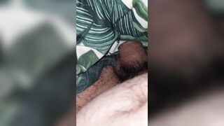 Step son with meaty erection gets a tugjob treat from step mama