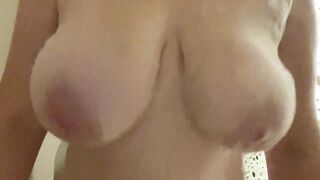 Large boob bounce shower with me