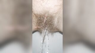 Fleshly Slow Motion Urinate by Mega Curly Snatch Up Close