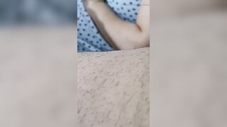 Step son trying to have an erection by waching step mommy vagina