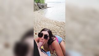 This Lascivious Teacher sucked a stranger's schlong on the Beach