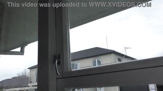 NZ Porn floozy photoshoot and creampie bang in plain view of the neighbours right outside (Trailer)