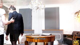 TUTOR4K. Stud bangs intelligent aged trainer in all poses this babe loves