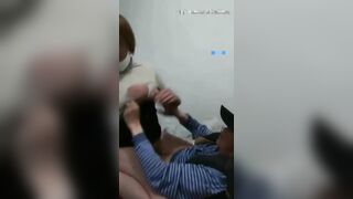 Oriental Wife Rides Oriental Old Man Cowgirl Style For Spouse