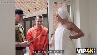 VIP4K. A youthful chap is screwing a mother I'd like to fuck with large bazookas as his life depends on it