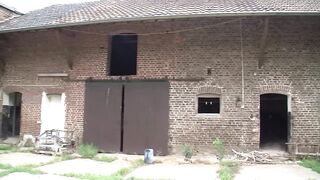 Youthful golden-haired comes to visit a farm and meets the large hard shlong of the farmer