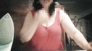 Stepmom, 57 years old, with Large Natural Breasts, irons garments and has a secret episode call with her Stepson.