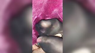 three weeks smelly stinky nylon footjob precum